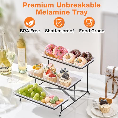 Mfacoy 3 Tier Serving Tray Set, 12 - Image 3