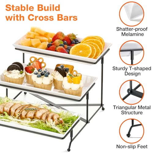 Mfacoy 3 Tier Serving Tray Set, 12 - Image 4