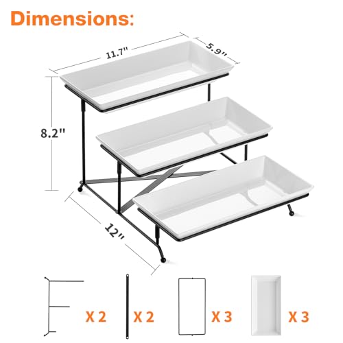 Mfacoy 3 Tier Serving Tray Set, 12 - Image 2