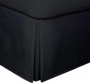 Levinsohn Microfiber Tailored Bed Skirt, Queen, Black