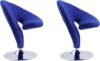 Manhattan Comfort Mid Century Modern Blue Swivel Chair Set