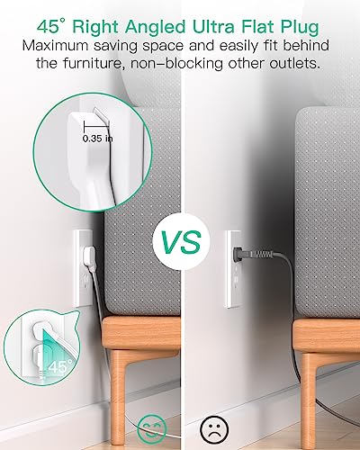 Mifaso Dorm Room Essentials Power Strip - Flat Extension Cord - Image 3