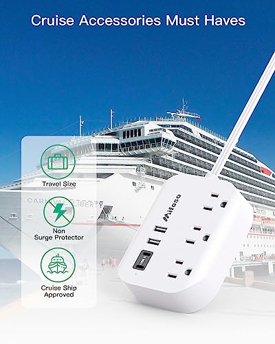 Mifaso Dorm Room Essentials Power Strip - Flat Extension Cord - Image 5