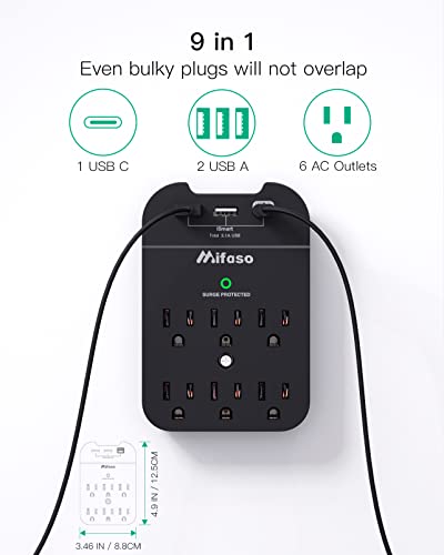 Mifaso Wall Outlet Extender Surge Protector - Image 2