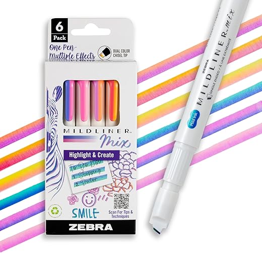 Zebra Pen Mildliner Dual Color Highlighter Set, 6-Pack