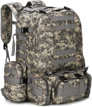 W WINTMING Military Tactical Backpack 45+10L Army
