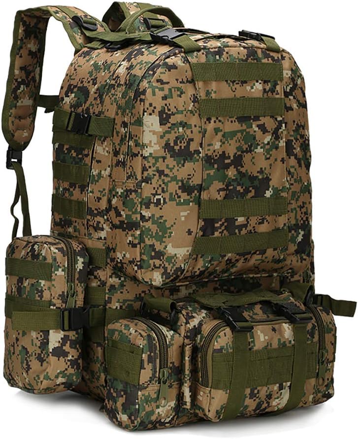 W WINTMING Military Tactical Backpack 45+10L Army