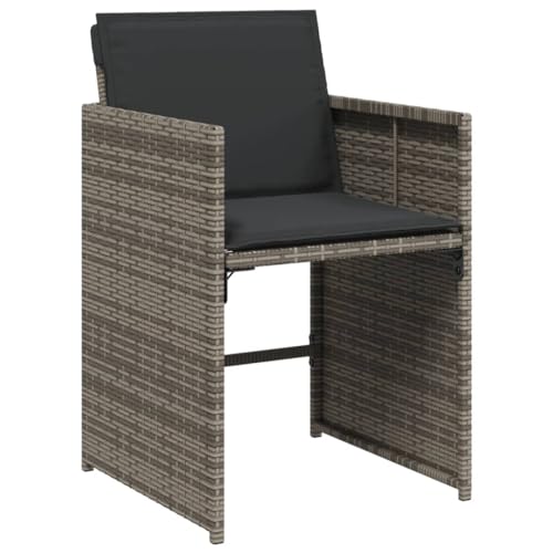 MINERWALL Patio Dining Set With Cushions Gray Rattan - Image 3