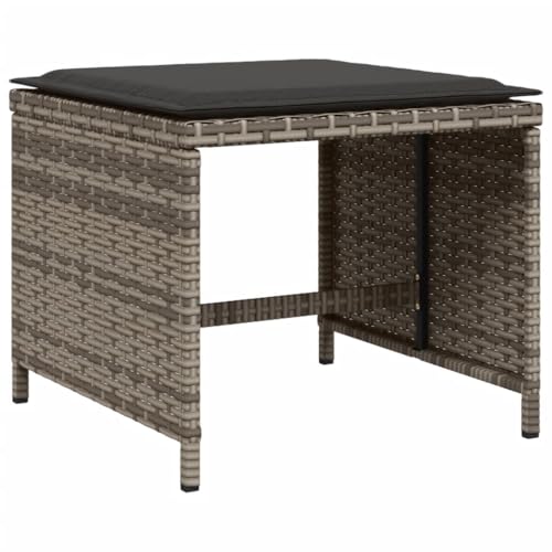 MINERWALL Patio Dining Set With Cushions Gray Rattan - Image 4