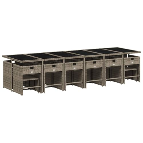 MINERWALL Patio Dining Set With Cushions Gray Rattan - Image 5