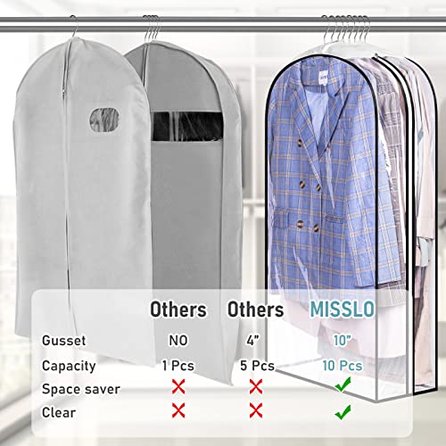 MISSLO 10" Gusseted Clear Garment Bags, 3 Pack - Image 3