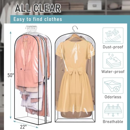 MISSLO Clear Garment Bags for Hanging Clothes - Image 5