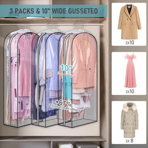 MISSLO Clear Garment Bags for Hanging Clothes - Image 2