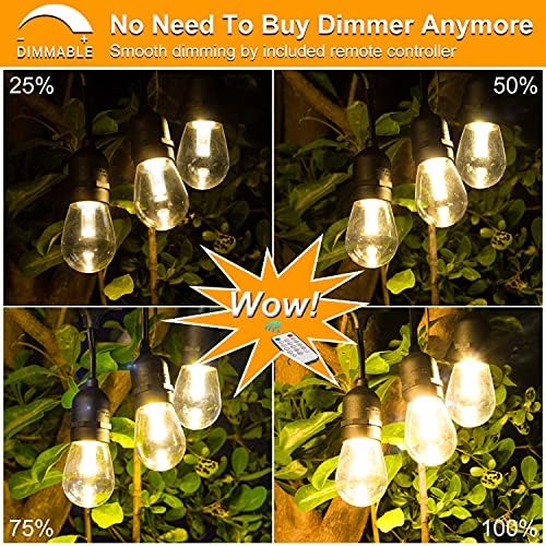 Mlambert Outdoor LED Dimmable String Lights 48FT - Image 5