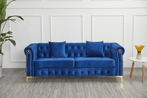 MODCART Mid-Century Velvet Sofa Set, 3 Pieces - Image 2