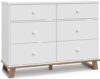 STORKCRAFT Modern 6 Drawer Double Dresser (White)