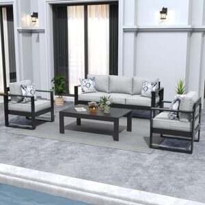 KHOLH Modern Aluminum Patio Furniture Set
