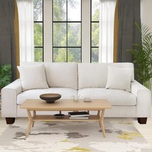DOPEDIO Modern Chenille Recliner Sofa, 71.25inch, Beige