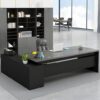 LITFAD Modern L-Shape Office Desk With Drawers