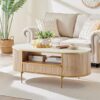 OKD Modern Luxury Fluted Coffee Table, 48