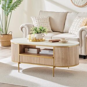 OKD Modern Luxury Fluted Coffee Table, 48