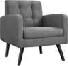 Yaheetech Modern Mid-Century Armchair With Wood Legs