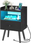 Yoobure Modern Nightstand With LED Lights & USB