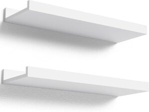Boswillon Modern White Floating Shelves Set