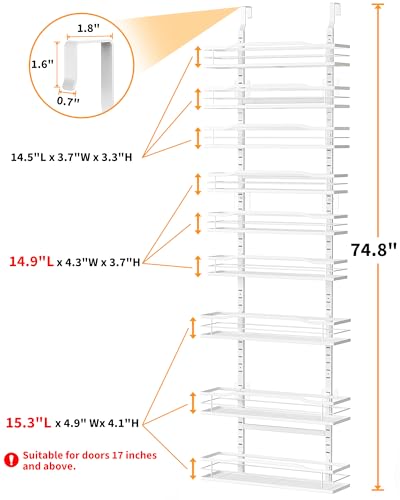 Moforoco 9-Tier Over Door Pantry Organizer - Image 2