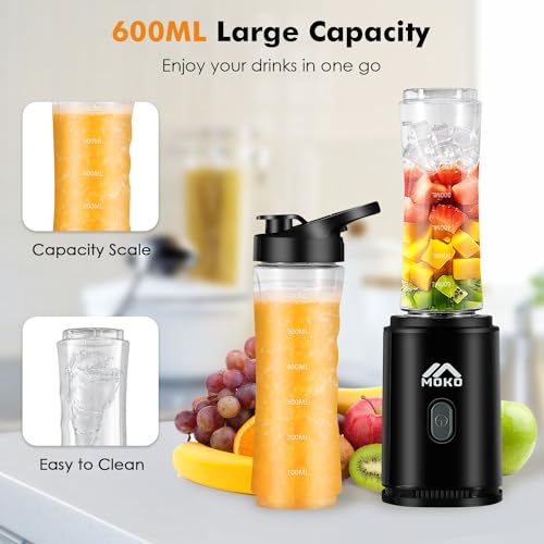MoKo Countertop Blender With Travel Cup, Black - Image 3