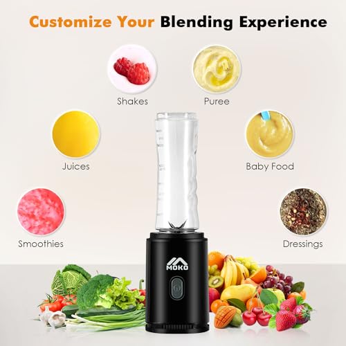MoKo Countertop Blender With Travel Cup, Black - Image 5