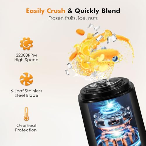 MoKo Countertop Blender With Travel Cup, Black - Image 2