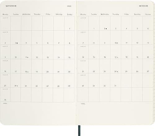 Moleskine 2024 Ethical Weekly Planner, Large, Boa Green - Image 4