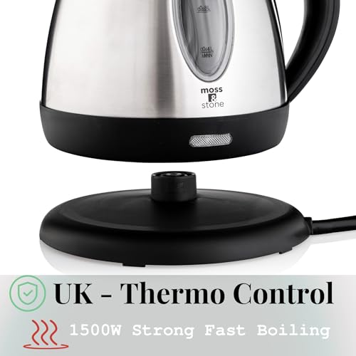 Moss & Stone Stainless Steel Cordless Electric Kettle 1.2L - Image 2