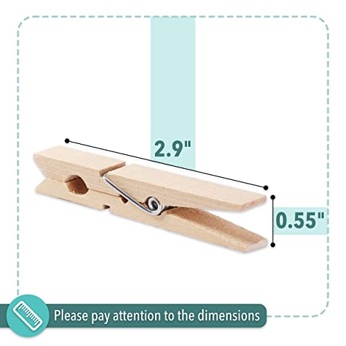 Mr. Pen Wooden Clothes Pins, Natural Wood, 50 Pack - Image 3