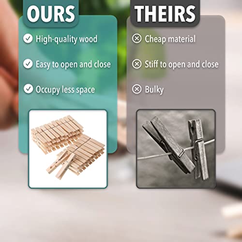 Mr. Pen Wooden Clothes Pins, Natural Wood, 50 Pack - Image 5