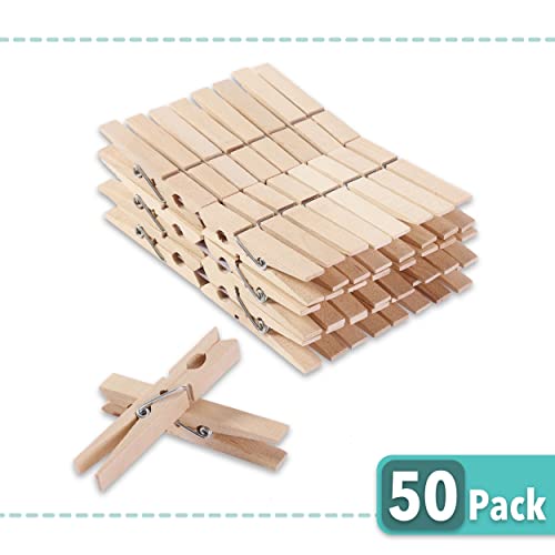 Mr. Pen Wooden Clothes Pins, Natural Wood, 50 Pack - Image 2