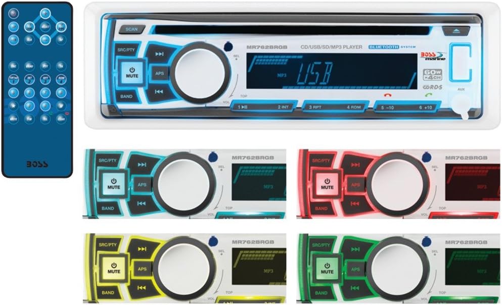 BOSS Audio Systems MR762BRGB Bluetooth In-Dash MP3/CD Receiver