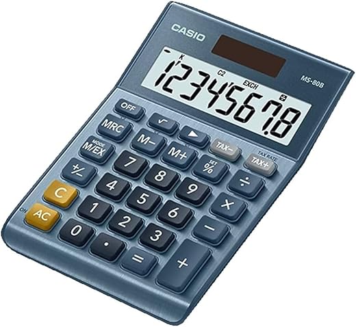 Casio MS-80B Desktop Calculator Blue