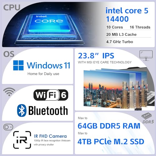msi 24" i5 All-in-One Desktop, 16GB RAM - Image 2