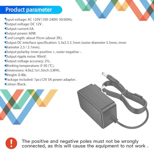 MTDZKJG DC 12V 5A Power Supply Adapter - Image 5