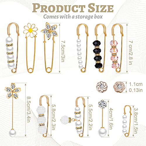 MTLEE Pearl Brooch Pins Set with Box - Image 2