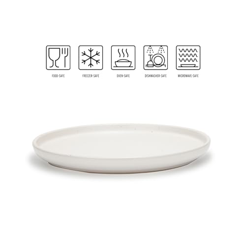 MTLWTL Speckled White Plate Set, Microwave & Dishwasher Safe - Image 3