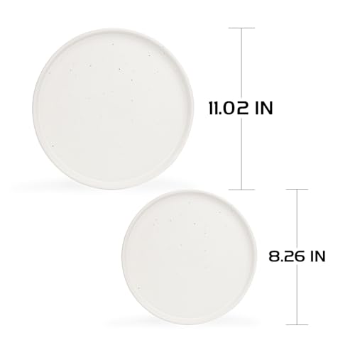 MTLWTL Speckled White Plate Set, Microwave & Dishwasher Safe - Image 2
