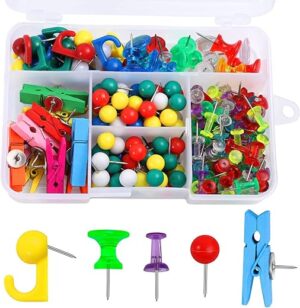 BESARME Multicolor Push Pins Set, 5 Styles