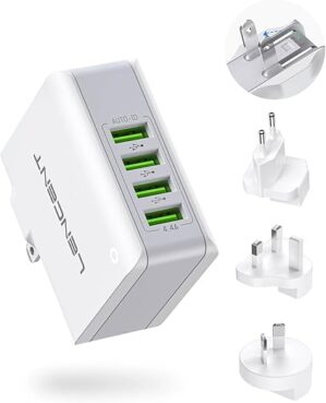 LENCENT Multiple USB Wall Charger, 4 Port Adapter