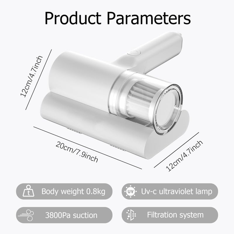 MUMICOE 12KPa Handheld UV Mattress Vacuum Cleaner - Image 2