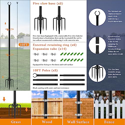 Mutovlin 10 Ft String Light Poles, Outdoor - Image 4