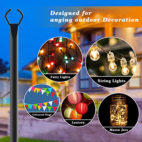 Mutovlin 10 Ft String Light Poles, Outdoor - Image 2
