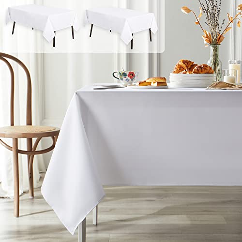 MYSKY HOME White Tablecloth 60x84 Inch Rectangle - Image 2